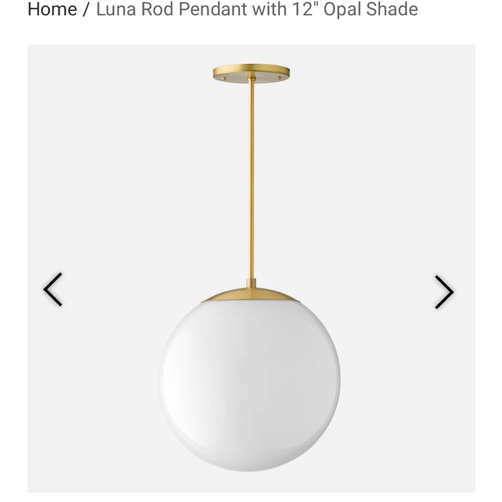 Luna Rod Pendant with 12" Opal Shade from schoolhouse